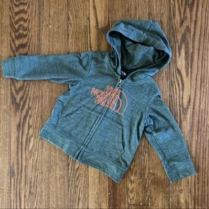 6-12M The North Face hoodie jacket - olive green